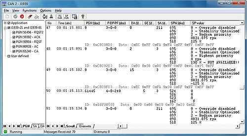 J1939 Module - canAnalyser for CAN, CANopen, DeviceNet