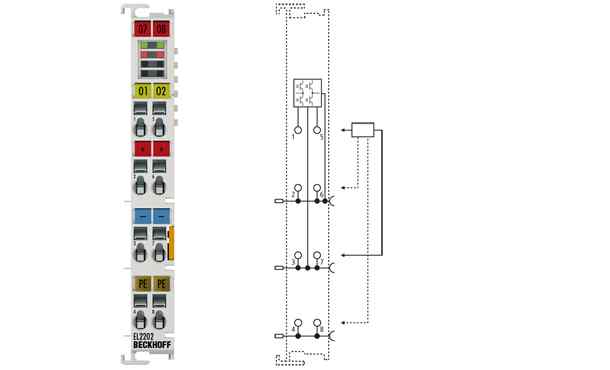 2-channel digital output terminal 24 V DC, TON/TOFF 1 µs, push-pull outputs, tri-state EL2202