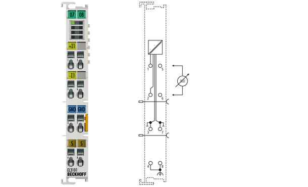 1-, 2-通道模拟量输入端子模块 -10…+10 V, 差分输入，16 位 EL3101, ES3101