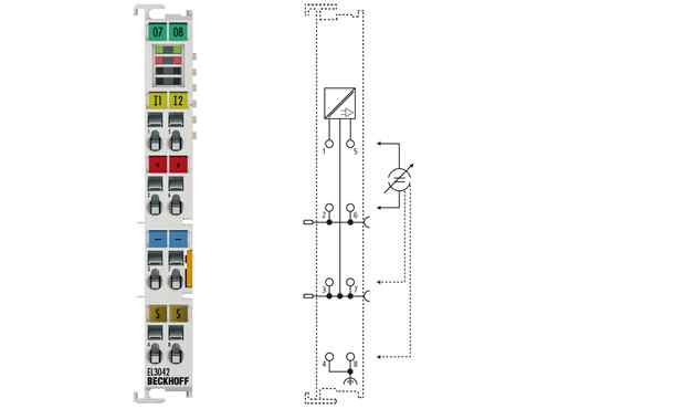 1-, 2-通道模拟量电源端子模块，0…20 mA, 单端，12/16 位 EL3042, ES3042