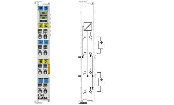 4-, 8-通道模拟量输出端子模块 0…20 mA, 12/16 bits EL4014, ES4014