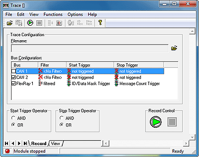 Multibus-Analyser for FlexRay and CAN - Trace Module