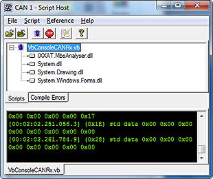 canAnalyser for CAN, CANopen, DeviceNet - Scripting Host